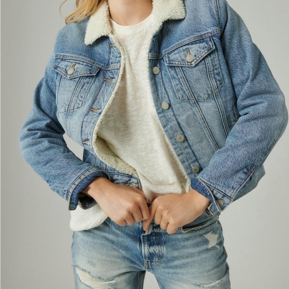 Lucky Brand Fur Lined Insulated Jean Jacket